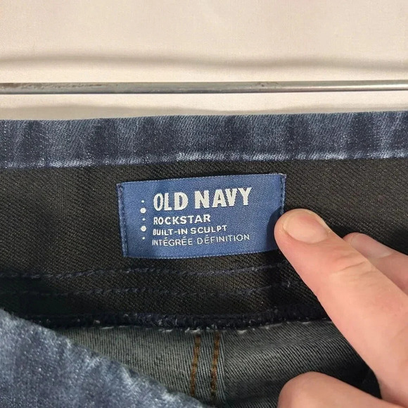 Old Navy Jeggings Women's 6 Dark Wash Denim Rockstar Pull On Mid Rise Cotton Ble - Picture 4 of 7